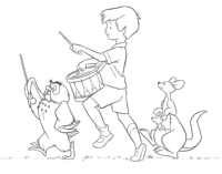 Een kleurplaat van  winnie de poeh - groep